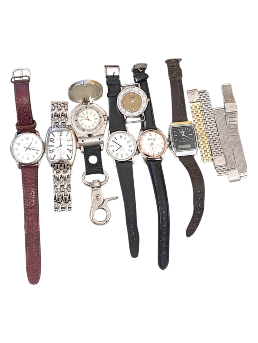 Vintage Watch Lot Parts Repair Estate Bundle Einstein Geneva Timex Collectible